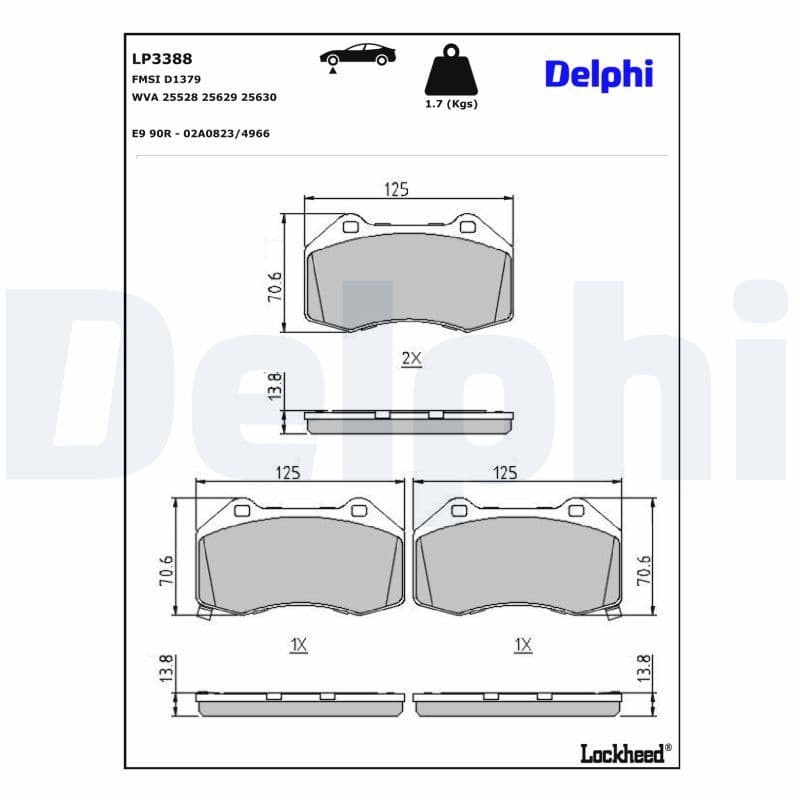set placute frana,frana disc DELPHI LP3388