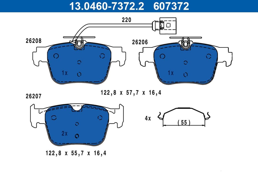 set placute frana,frana disc ATE 13.0460-7372.2