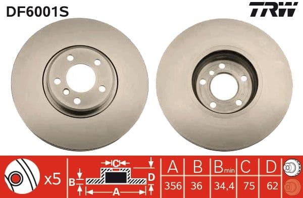 Disc frana TRW DF6001S