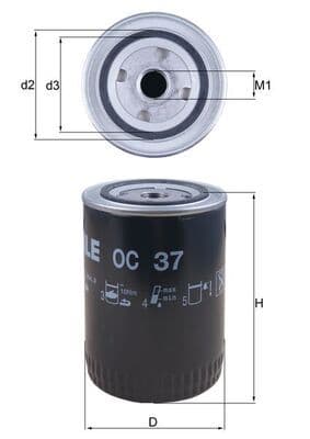 Filtru ulei MAHLE OC 37