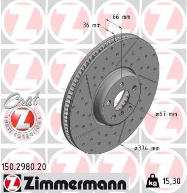 Disc frana ZIMMERMANN 150.2980.20