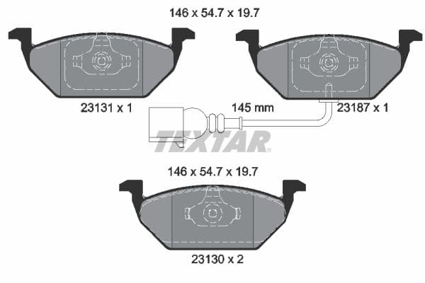set placute frana,frana disc TEXTAR 2313101