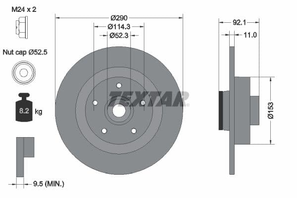 Disc frana TEXTAR PRO 92254103