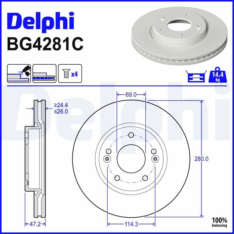 Disc frana DELPHI BG4281C