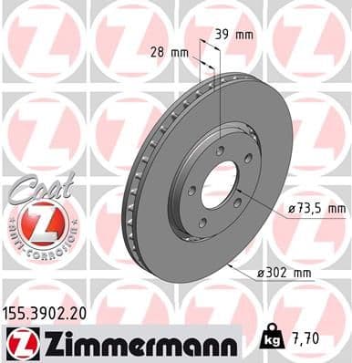 Disc frana ZIMMERMANN COAT Z 155.3902.20