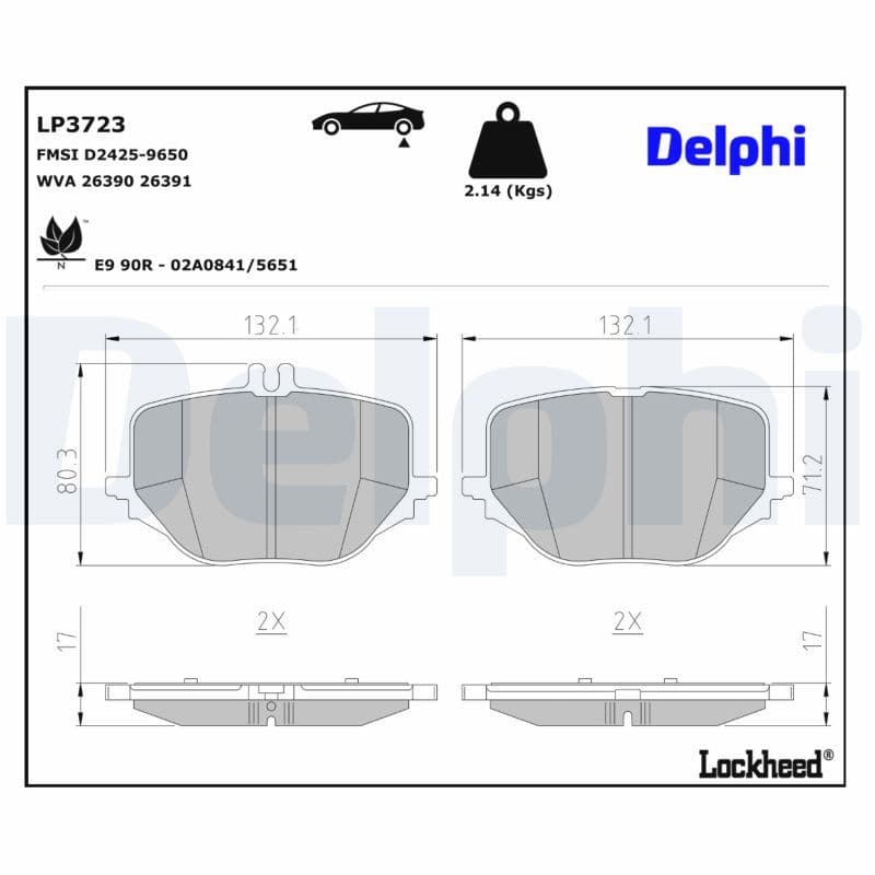 set placute frana,frana disc DELPHI LP3723