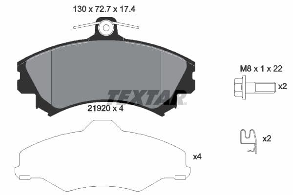 set placute frana,frana disc TEXTAR 2192003