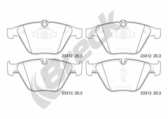 set placute frana,frana disc BRECK 23312 00 551 20
