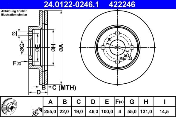 Disc frana ATE 24.0122-0246.1