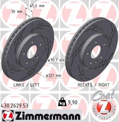 Disc frana ZIMMERMANN BLACK Z 430.2629.53
