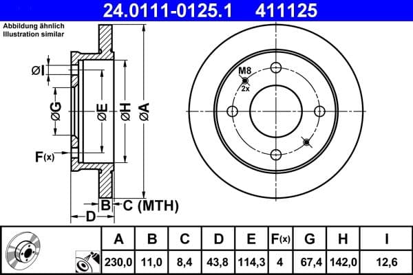 Disc frana ATE 24.0111-0125.1
