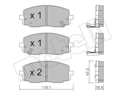 set placute frana,frana disc METELLI 22-0629-0