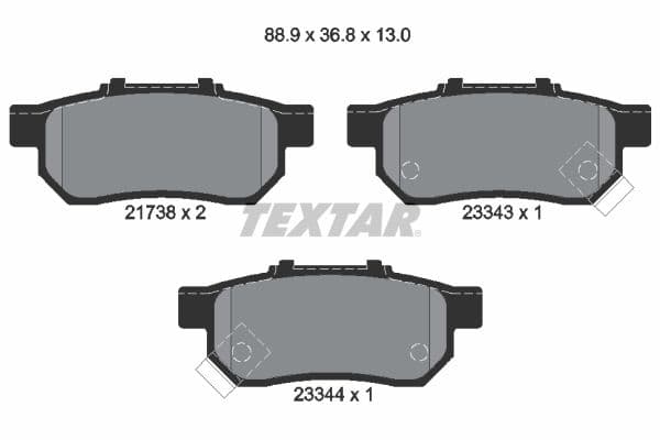 set placute frana,frana disc TEXTAR 2173801