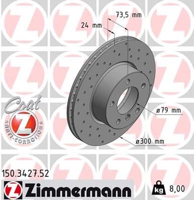 Disc frana ZIMMERMANN 150.3427.52