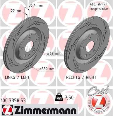 Disc frana ZIMMERMANN BLACK Z 100.3358.53