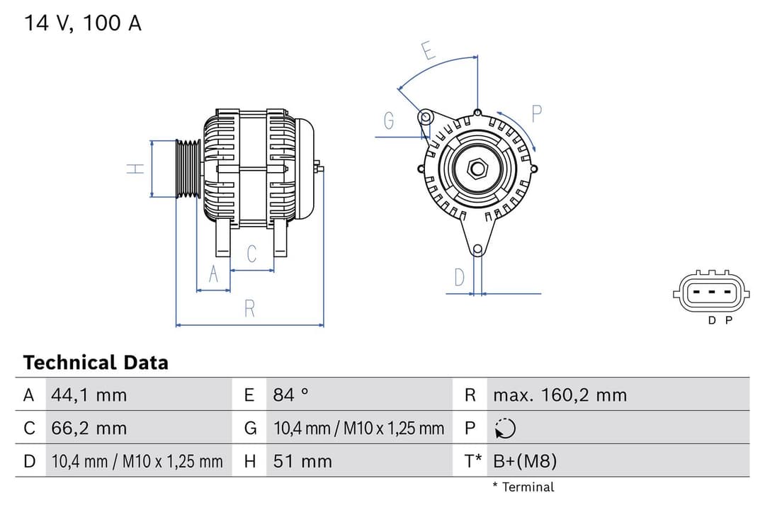 Generator / Alternator BOSCH 0 986 084 990