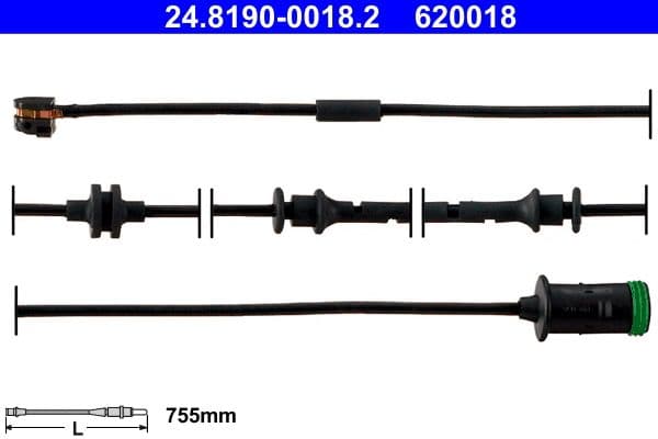 senzor de avertizare,uzura placute de frana ATE 24.8190-0018.2