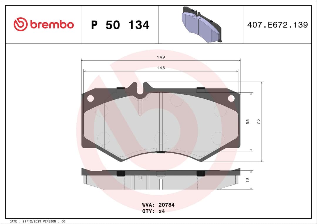 set placute frana,frana disc BREMBO PRIME LINE P 50 134