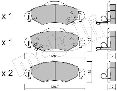 set placute frana,frana disc METELLI 22-0421-0