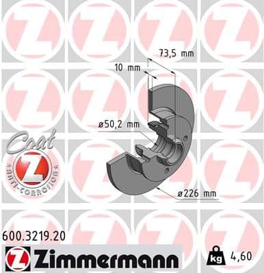 Disc frana ZIMMERMANN COAT Z 600.3219.20