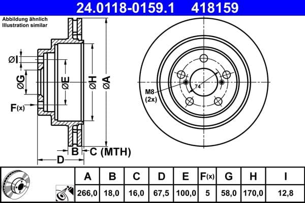 Disc frana ATE 24.0118-0159.1