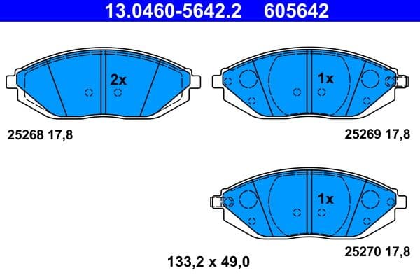 set placute frana,frana disc ATE 13.0460-5642.2