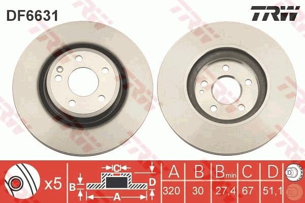 Disc frana TRW DF6631