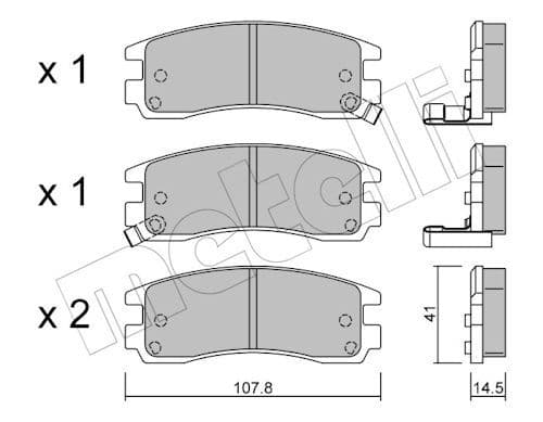 set placute frana,frana disc METELLI 22-0697-0