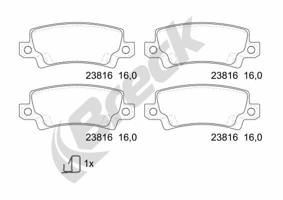 set placute frana,frana disc BRECK 23816 00 704 10