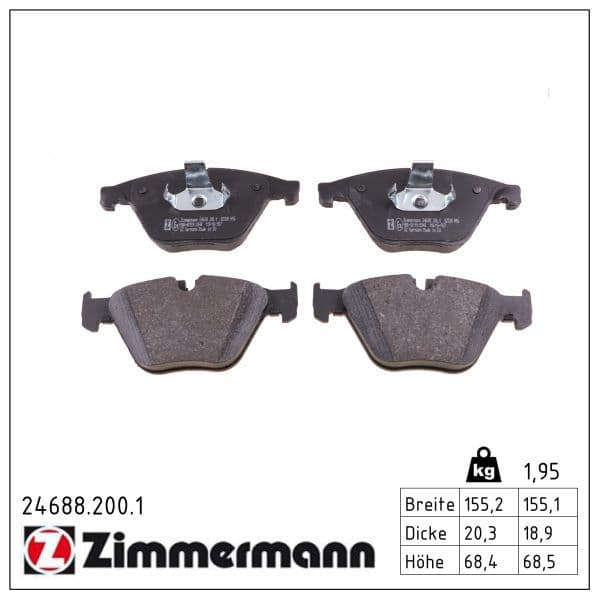 set placute frana,frana disc ZIMMERMANN 24688.200.1