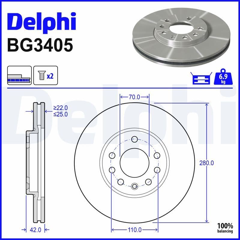 Disc frana DELPHI BG3405