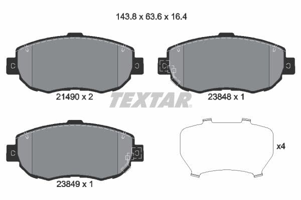set placute frana,frana disc TEXTAR 2149001
