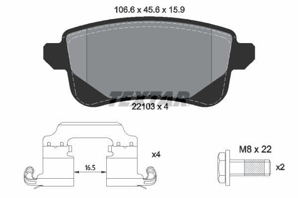 set placute frana,frana disc TEXTAR Q+ 2210301