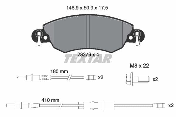 set placute frana,frana disc TEXTAR 2327601