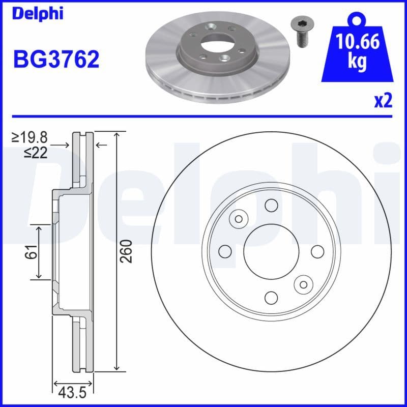 Disc frana DELPHI BG3762