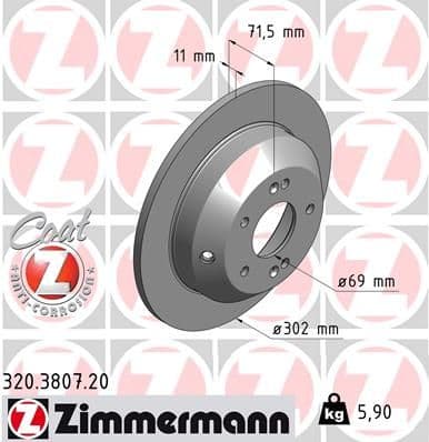 Disc frana ZIMMERMANN COAT Z 320.3807.20