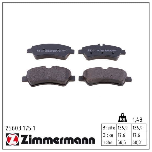 set placute frana,frana disc ZIMMERMANN 25603.175.1