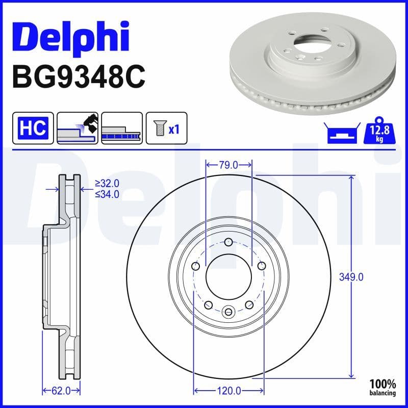 Disc frana DELPHI BG9348C