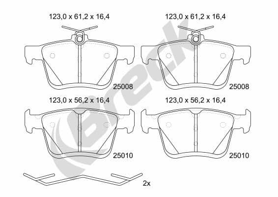 set placute frana,frana disc BRECK 25008 00 704 00
