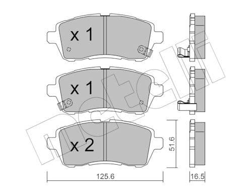 set placute frana,frana disc METELLI 22-0793-1