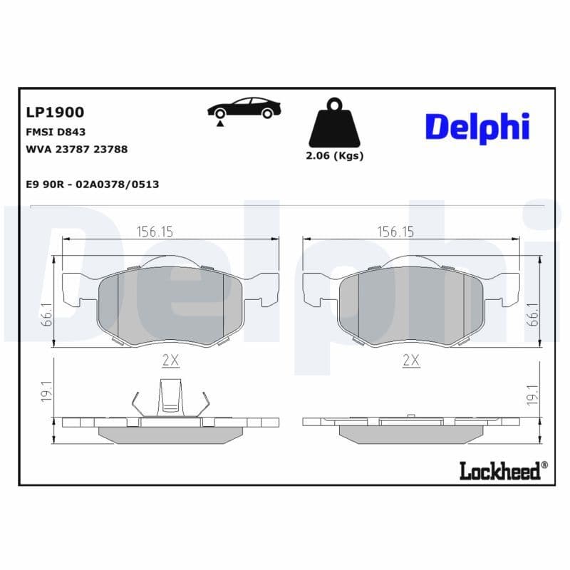set placute frana,frana disc DELPHI LP1900