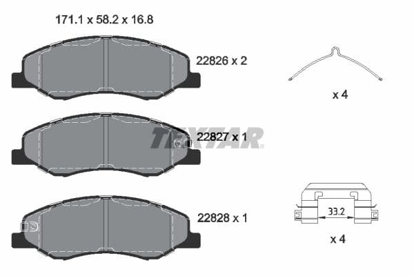 set placute frana,frana disc TEXTAR 2282601