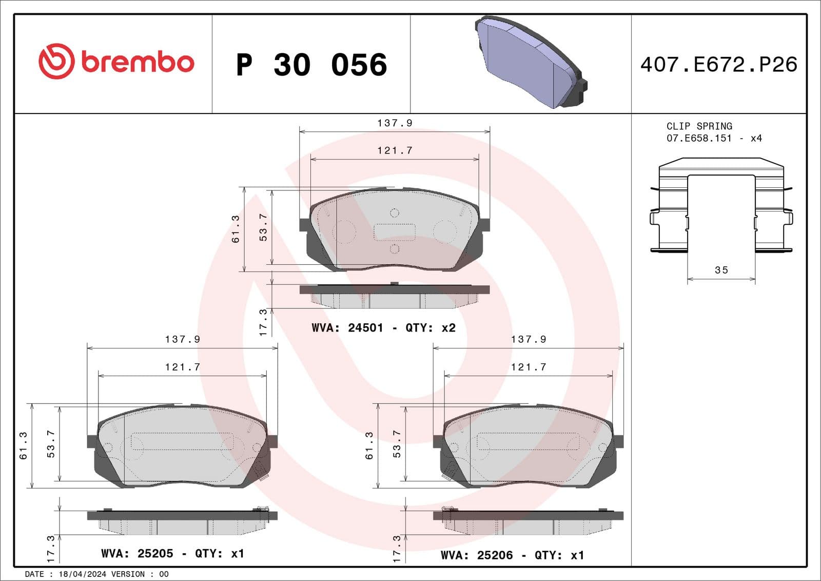 set placute frana,frana disc BREMBO PRIME LINE P 30 056