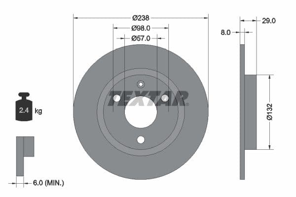 Disc frana TEXTAR 92038500