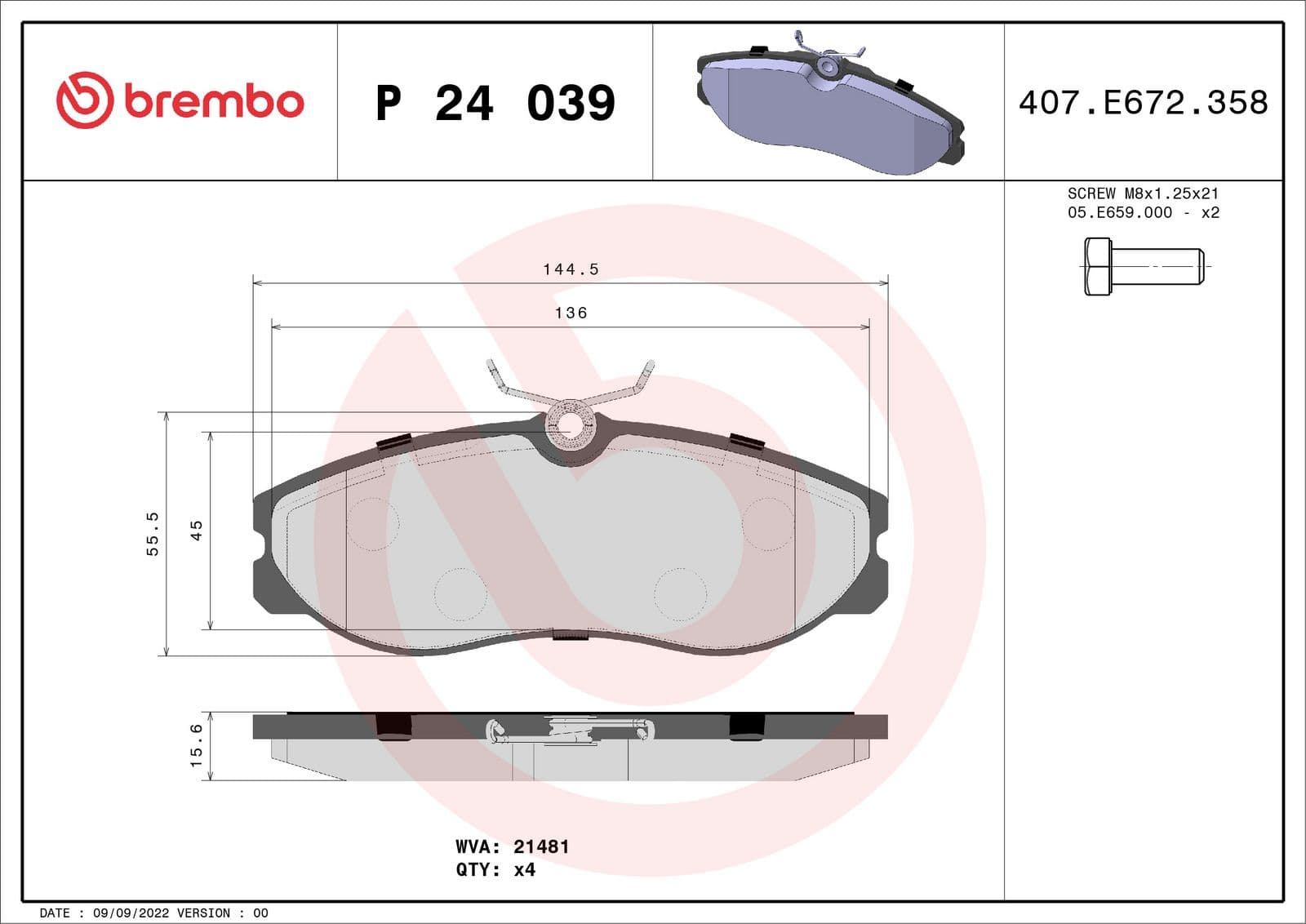 set placute frana,frana disc BREMBO PRIME LINE P 24 039