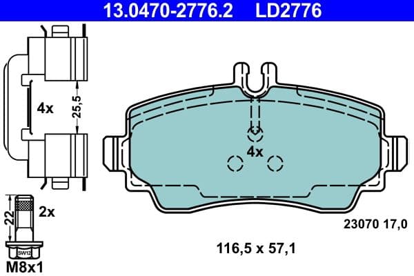 set placute frana,frana disc ATE Ceramic 13.0470-2776.2