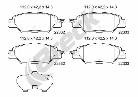set placute frana,frana disc BRECK 22332 00 704 00