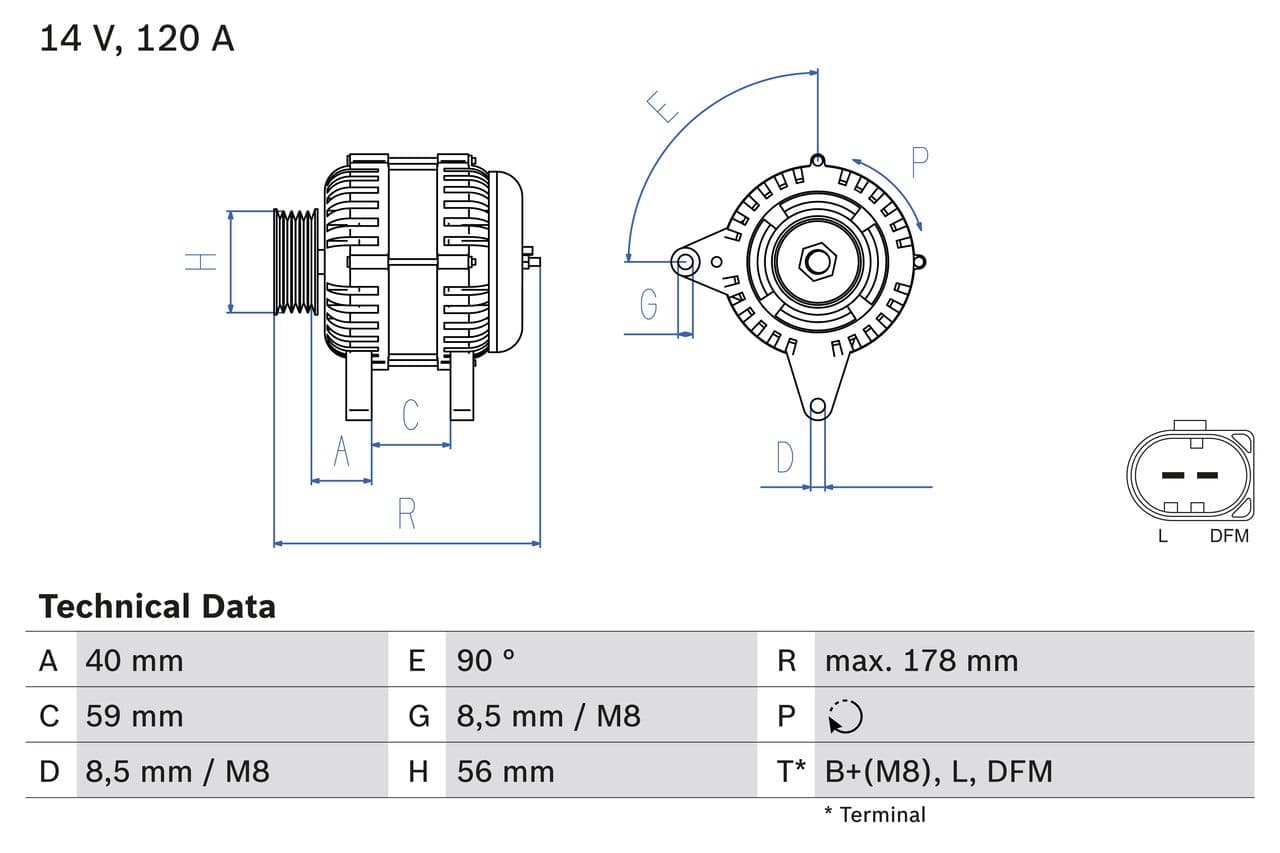 Generator / Alternator BOSCH 0 986 048 530