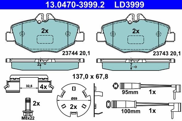set placute frana,frana disc ATE Ceramic 13.0470-3999.2