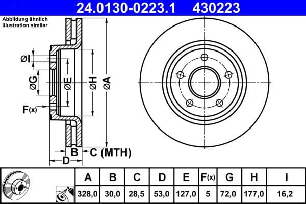 Disc frana ATE 24.0130-0223.1